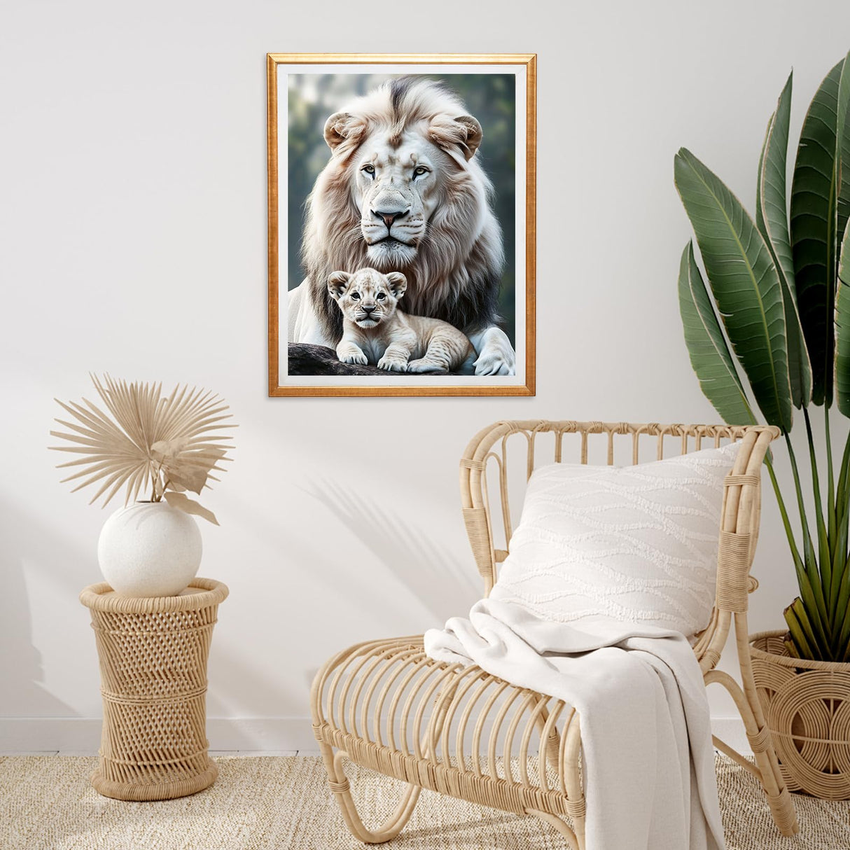 Miwixy Lion Diamond Art Kits for Adults,Lion Diamond Painting Kit,5D Full Drill Round Diamond Art Animals Canvas for Beginners Home Wall Decor 12 x 16 Inch Miwixy