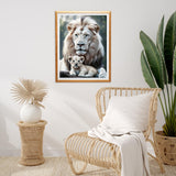 Miwixy Lion Diamond Art Kits for Adults,Lion Diamond Painting Kit,5D Full Drill Round Diamond Art Animals Canvas for Beginners Home Wall Decor 12 x 16 Inch Miwixy