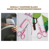 PAFASON 4" Stainless Steel Detail Craft Scissors Set with Straight Precise Tips & Safety Cap & TSA Complied Ideal for Scrapbooking, Paper Yarn Thread Fabric Cutting Sewing Quilting Embroidery Knitting Pafason