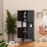 Boegica 69" Tall Modern Kitchen Pantry,Metal Storage Cabinet with Adjustable Shelves,Pantry Storage Cabinet with 6-Tier,Freestanding Cupboard for Kitchen,Dining Room,Living Room,Bathroom,Black Boegica