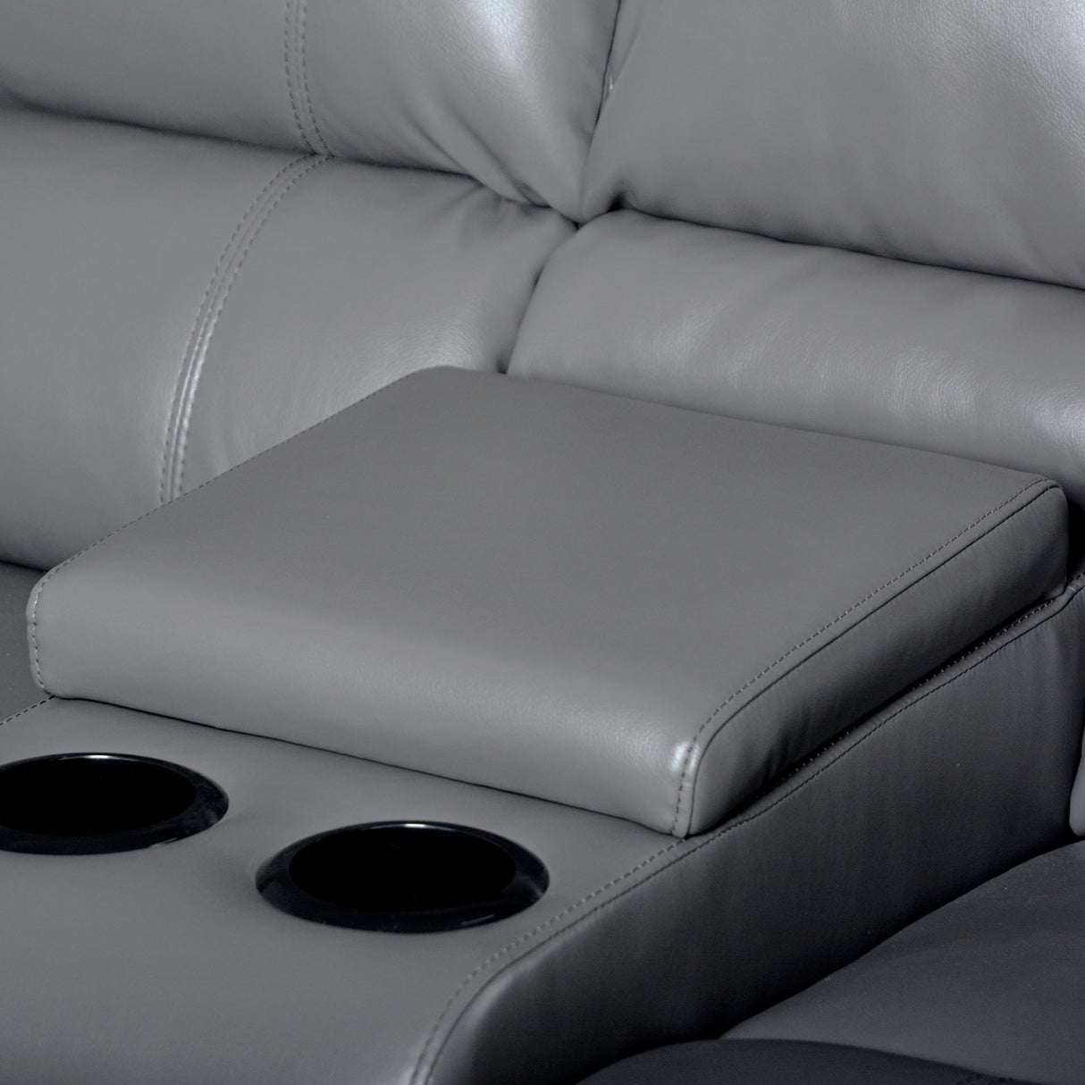 UR livingroom Modular Sectional Sofa PU Leather Manual Recliner Sofa Symmetrical Sectional Couches for Living Room Livingroom Furniture Sets, Grey UR livingroom