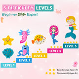 SPROUT & SPARK STUDIO Sewing Kit for Kids Ages 5+ | Crafts Toys for Girls with 7 Easy Felt Projects | Beginner Crochet & Knitting Starter Set | Mermaid Stuffed Dolls, Play & Learn DIY Art SPROUT & SPARK STUDIO