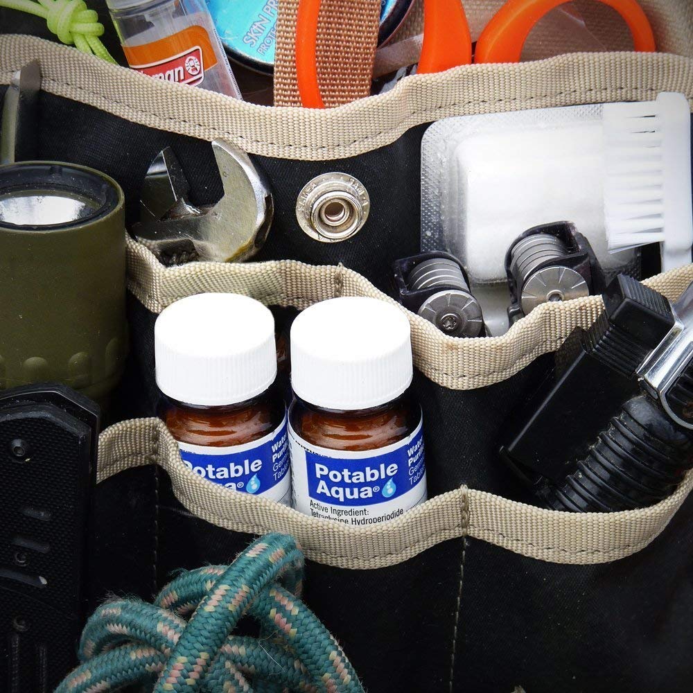 Potable Aqua Water Purification Tablets, Portable and Effective Water Purification Solution for Camping, Hiking, Emergencies, Natural Disasters and International Travel, Two 50ct Bottles, Blue potable aqua