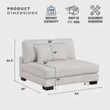 Lexicon Modular Sectional Sofa for Living Room, Textured Microfiber Armless Chair with Pillow, Units of Modular Sectional Couch, Upholstered Chair for Customizable Sectional Sofa Couch, Beige Lexicon