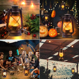 Lantern LED Battery Powered Camping Lamp Outdoor Hanging Lantern Flickering Flame Rechargeable Retro Lanterns Remote Control 4 Modes Light Non-Solar 2 Pack Marlrin