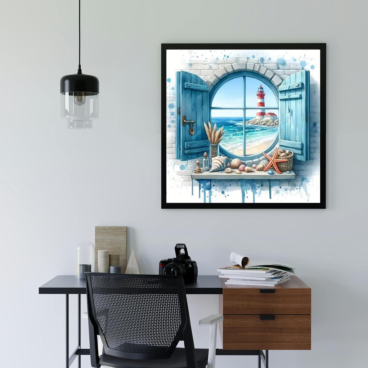 MBNTJHT Lighthouse Paint by Numbers Kit for Adults,DIY Lighthouse Landscape Acrylic Paint by Number Kits for Adult Beginners,Sea Scenery Oil Painting Kits for Home Wall Decor 16X16 Inch. MBNTJHT