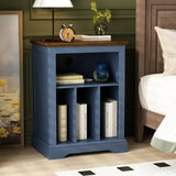 RowyPoey Record Player Stand with Vinyl Record Storage, Large Wood Turntable Stand Cabinet Dispaly Shelf for Living Room,Bedroom,Office,Blue RowyPoey