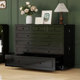 Keloyid Queen Murphy Bed Cabinet: Wood Murphy Cabinet Bed with USB Charging Station and Large Storage Drawer for Home Office or Small Room (Mattress No Included) Black-13 Keloyid