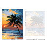 SENQAO Sunset Beach Paint by Number for Adults Framed Canvas, DIY Arts and Crafts for Adults Beginner with Wooden Easel, Paint Brushes, Acrylic Paint Set for Home Wall Decor 12x16inch SENQAO