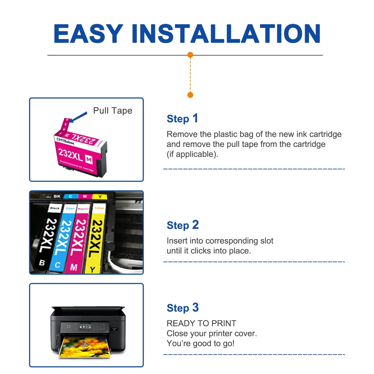 232XL Ink Cartridge Compatible with Epson XP-4200 XP-4205 WF-2930 WF-2950 Printer Ink Cartridges Replacement for Epson 232XL Ink Cartridges Combo Pack(4Color)