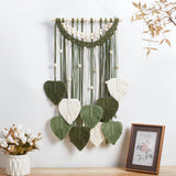 ORIGACH DIY Macrame Leaf Wall Hanging Kit Boho Macrame Leaf Tapestry Kit for Adults Beginner Handmade Macrame Feather Wall Hanging Decor for Living Room Bedroom ORIGACH