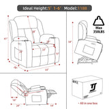 Sfxingyou Power Lift Recliner Chair for Elderly with Massage and Heat, Reclining Sofa Chair with USB & Type-C Ports and Cup Holders, L1288(Brown) Sfxingyou