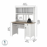 Bush Furniture Salinas Computer Desk with Hutch | Study Table with Drawers, Cabinets & Pullout Keyboard/Laptop Tray | Modern Home Office Desk in Pure White and Shiplap Gray | Work Desk with Storage Bush Business Furniture