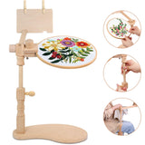 Embroidery Hoop Stand, 360° Adjustable Sitting Cross Stitch Stand, Easy to Use Wooden Embroidery Hoop Holder, Cross Stitch Stand for Art Craft Sewing Projects guofa