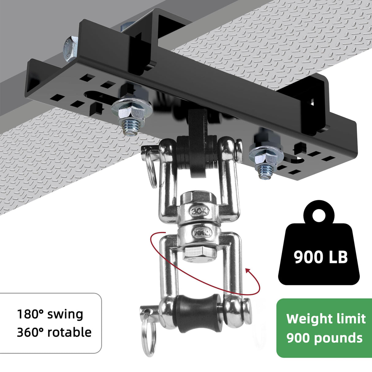 Punching Bag Hanger,Beam Clamp Heavy Bag Mount,Heavy Duty Holder for Boxing,Heavy Bag hangerStainless Steel Swivel Chain with Carabiner (3.5 to 5.5") Foozet