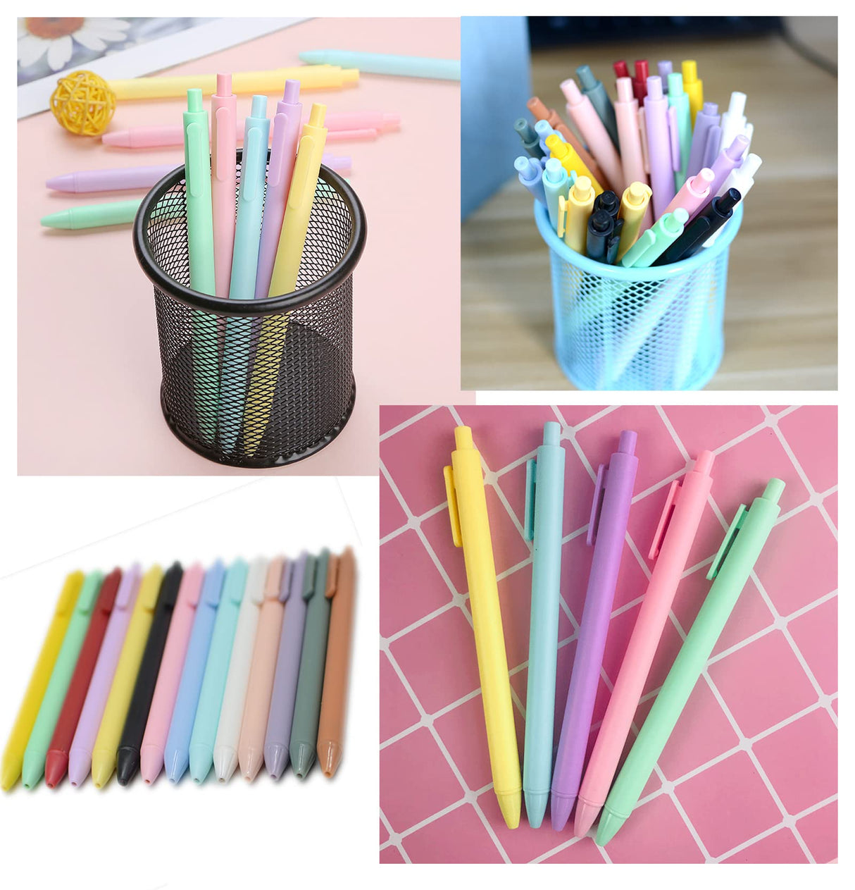 YYaaloa 70pcs Cute Pens Black Gel Ink Pens Retractable 0.5mm Gel Pens Bullet Point Nice Gifts Fun Pens for Kids Girls Boys Women Office School Supplies YYaaloa
