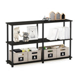 Furinno TURN-N-TUBE Storage Shelves, 3-Tier 47.4 Wide Book Shelf, Corner Shelf, Toolless Open Shelves, for Organization and Storage, Living Room, Garage, Home Office, Espresso Furinno