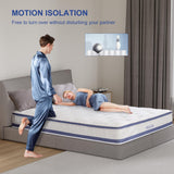 REGOSS Twin Mattress, 10 Inch Twin Mattress Hybrid, Twin Size Mattress in a Box with Memory Foam & Individual Pocket Spring, Twin Mattress Medium Soft Feel Motion Isolation for Pressure Relief REGOSS