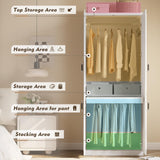 MEISSALIVVE Armoire Wardrobe Closet with 4 Door, 74.8" Large Wardrobe Cabinet with Hanging Rod, Freestanding Modern Bedroom Armoire Storage Cabinet, White MEISSALIVVE