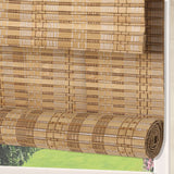 LANTIME Wood Window Blinds Shades, Lined Blackout Bamboo Roller Shades, Easy Installation for Home and Garden, Pattern 1 LANTIME