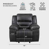 Lexicon Rocker Recliner Chair for Living Room, Wall Hugger Manual Recliner Chairs, Textured Microfiber Upholstered Rocking Reclining Chair, Home Theater Seating, Required Assembly, Black Lexicon