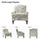 HULALA HOME Accent Chair with Solid Legs & Removable Cushion, Farmhouse Floral Comfy Upholstered Armchair, Leisure Single Sofa Chair for Living Room Bedroom HULALA HOME
