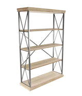 Deco 79 Industrial Wood Shelving Unit, 72 x 48 x 17 Inches, Brown/Iron Deco 79