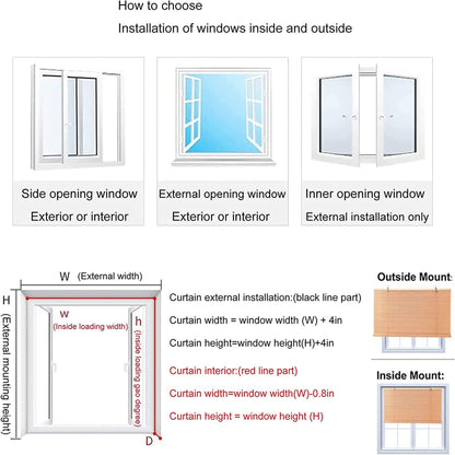 Customisable HIAPES Bamboo Blinds for Interior and Outdoor Windows - Elegant Sunshade and Privacy Solution