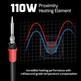 WEP 926LED V1 110W Soldering Iron Station Kit with Solder Wire, 5 Soldering Tips, Tip Cleaner, Tweezers, Desoldering Pump with Precision Temperature Control, Sleep Mode, ℉/℃ WEP