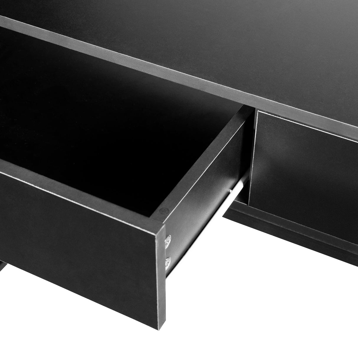 Interior Elements Home Office Modern Computer Desk with Drawers, Black, 47.5" Interior Elements