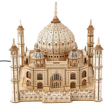 3D Wooden Puzzles for Adults 388pcs LED Light Taj Mahal Castle DIY Wooden Assembly Kit for Teens Kids Home Decor VanBasic