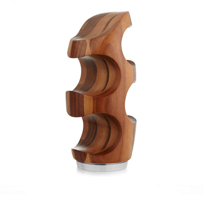 Nambe Vie Wine Rack | Elegant 4-Bottle Holder | Made of Acacia Wood with Alloy Base | 13 Inch Small Wine Rack | Stylish, Perfect for Home Decor & Gifts
