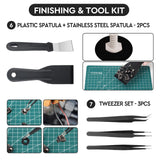 3D Printer Tools Kit Essential, 3D Printing Tools Kit, 3D Printer Accessories with 50Pcs (Deburring Tool, Wire Cutter, Drill, Scraper..) for Remove, Smoothing, Finishing, Deburring, Craving, Drilling KuanStore