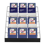 LyeXD 6 Tier Book Display Rack, Comic Book Display Wire Rack Greeting Card Display with Panel Fence, 18" Brochure Display Stand Tabletop CD Display Magazine Rack for Library Classroom (Black) LyeXD
