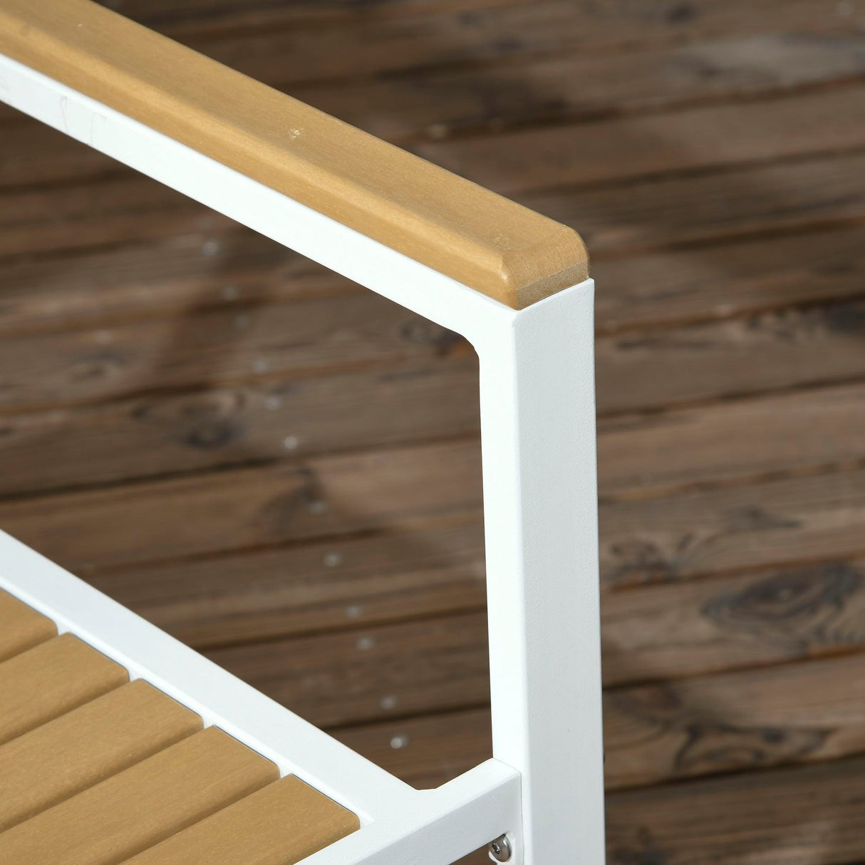 Outsunny 5 Piece Patio Dining Set for 4 with Umbrella Hole, Waterproof HDPE Outdoor Table and Chairs, Aluminum Frame Dining Furniture Set, Yellow Outsunny