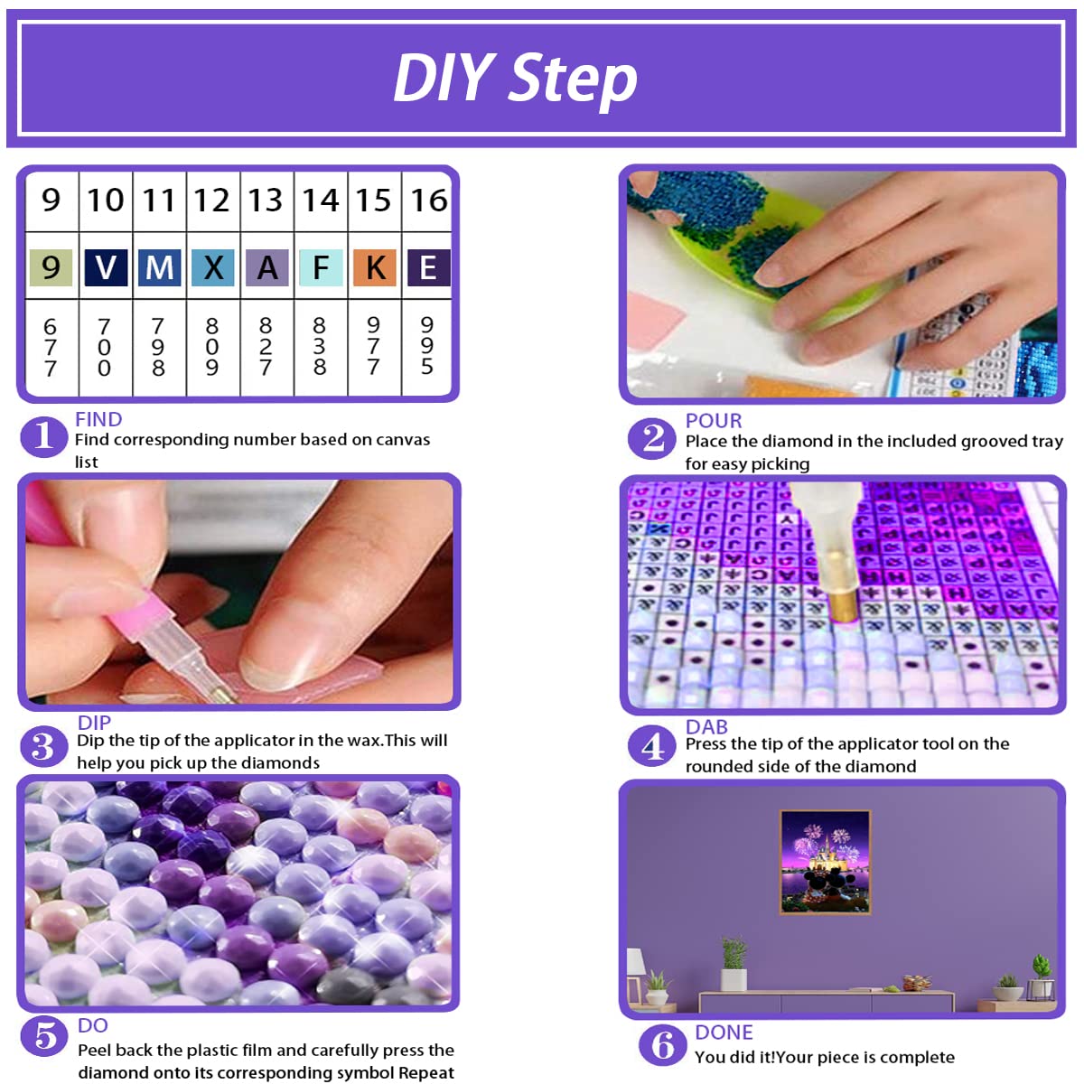 JAKI Diamond Painting Kits for Adults-Castle Diamond Art Kits for Adults,Gem Art Kits for Adults Pictures Arts Craft for Home Wall Decor (12x16inch) JAKI