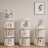 Zream 2 Tier Rotating Bookshelf, Revolving Bookcase 360 Display Spinning Bookshelf Tower, Small Corner Bookshelf for Small Space, Narrow Book Shelf Organizer for Playroom, Bedroom, Living Room Zream