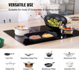 VEVOR Built in Electric Stove Top, 30 inch 4 Burners, 240V Glass Radiant Cooktop with Sensor Touch Control, Timer & Child Lock Included, 9 Power Levels for Simmer Steam Slow Cook Fry VEVOR