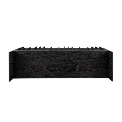 Walker Edison Contemporary Detailed 3-Door Sideboard, 55 Inch, Black - WoodArtSupply