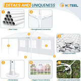 HOTEEL 10'x30' Canopy Party Tent with 6 Removable Sidewalls, Outdoor Event for Weddings, BBQ, Parties, Patio Camping Gazebo, Waterproof, White Hoteel