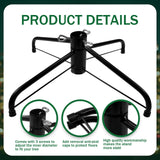 DIDOSJME Metal Chritstmas Tree Stand, 16.3 Inch Christmas Tree Stand for 3 to 7ft Christmas Trees,fits 0.5-1.35 inch Pole,Folding Christmas Tree Stand DIDOSJME