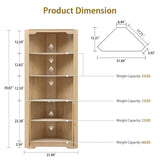 SUJOUCRAFT 70" H Tall Coner Storage Cabinet, Farmhouse Narrow Wood Coner Cabinet with Door & Adjustable Shelves, Home Pantry Hutch for Kitchen, Dining Living Room, Bathroom, Antique Dispaly (Natural) SUJOUCRAFT