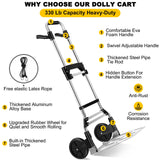 330 LB Capacity Folding Hand Truck Dolly Cart, Portable Aluminum Dolly Cart with Telescoping Handle and Rubber Wheels for Moving,Shopping,Travel,Office Use LEVORY J