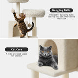 75.6-Inch Tall Cat Tree with Litter Box Enclosure 2-in-1 Modern Large Cat Tower for Indoor Cats with Double Condos/Scratching Posts/Hammock/Plush Perches, Cats Hidden Litter Box Furniture, White Sunvasagoo