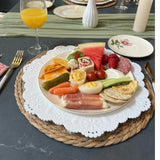 Round Woven Placemats Set of 4, 12" Boho Rattan Placemats Natural Hand-Woven Place Mats Table Decor, Chargers for Dinner Plates, Farmhouse Place Mats, Wicker Table Mats for Dining Table, Home Qavinch