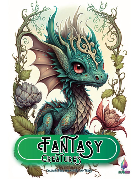 Fantasy Creatures Coloring Book: A Coloring Book for Teens and Adults featuring over 50 Adorable Creepy Monsters, Critters , Dragons, Gnomes and ... and Stress Relief (Fantasy Coloring Books) WoodArtSupply