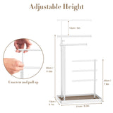 susswiff Jewelry Holder Organizer Stand - Adjustable Tall 17.5" (Max), Sturdy Jewelry Hanger for Necklaces, Earrings, Bracelets, Rings, Jewlery Display and Storage, White, Metal susswiff