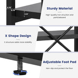 Jehiatek Large Bookshelf 5 Tiers, Triple Wide Geometric Bookcase, 71 Inches Tall Industrial Book Shelves Etagere Book Case, Sturdy Metal Frame, Freestanding Display Shelving Unit, Black Jehiatek