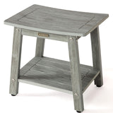 Shower Bench Seat for Inside Shower, Poly Lumber Shower Stool Waterproof, Heavy Duty Shower Foot Rest for Shaving Legs with Adjustable Feet, Plastic Shower Chair Seat for Bathroom, Non-Slip, Gray KaimuBench