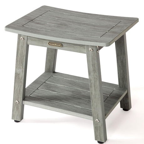 Shower Bench Seat for Inside Shower, Poly Lumber Shower Stool Waterproof, Heavy Duty Shower Foot Rest for Shaving Legs with Adjustable Feet, Plastic Shower Chair Seat for Bathroom, Non-Slip, Gray KaimuBench